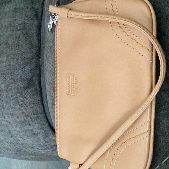Coach Beige Leather Wristlet - Picture 5 of 6